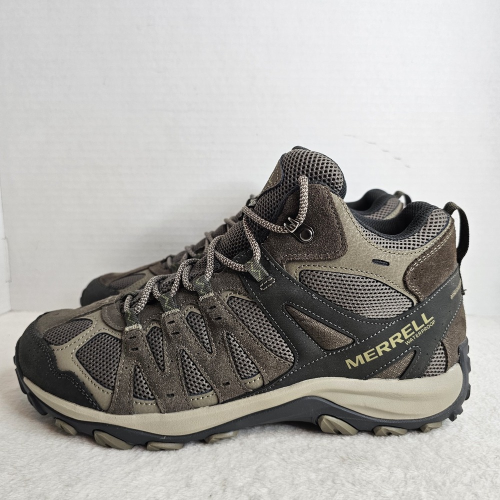 Merrell Alverstone Waterproof Mid Hiking Boots Grey Suede Mens Size US 12